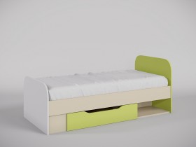Кровать Эппл 1650х750 (Зеленый/Белый/корпус Клен) в Оби - ob.katalogmebeli.com | фото
