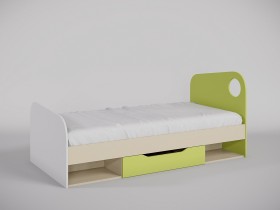 Кровать Эппл 1950х950 (Зеленый/Белый/Клен) в Оби - ob.katalogmebeli.com | фото