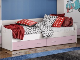 Кровать Fashion-1 Вега 0,9 м (Белый/Розовый) в Оби - ob.katalogmebeli.com | фото 1