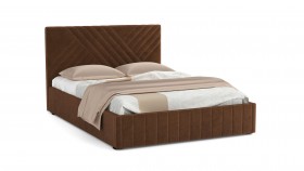 Кровать Гамма ш. 1400 (без основания для хранения) (велюр тенерифе шоколад) в Оби - ob.katalogmebeli.com | фото