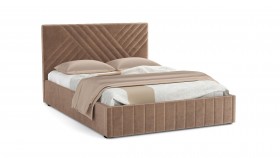 Кровать Гамма ш. 1400 (с основанием для хранения) (велюр тенерифе хумус) в Оби - ob.katalogmebeli.com | фото