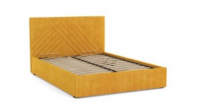 Кровать Гамма ш. 1400 (с основанием для хранения) (велюр тенерифе куркума) в Оби - ob.katalogmebeli.com | фото 2