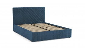 Кровать Гамма ш. 1400 (с основанием для хранения) (велюр тенерифе океан) в Оби - ob.katalogmebeli.com | фото 3