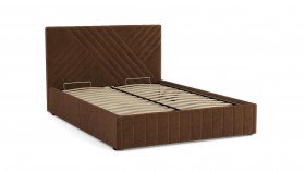 Кровать Гамма ш. 1400 (с основанием для хранения) (велюр тенерифе шоколад) в Оби - ob.katalogmebeli.com | фото 3