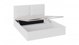 Кровать «Глосс» с мягкой обивкой и подъемным механизмом тип 1 (1800) (Белая) в Оби - ob.katalogmebeli.com | фото 2