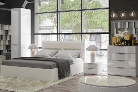 Кровать «Глосс» с мягкой обивкой тип 1 (1400) (Белая) в Оби - ob.katalogmebeli.com | фото 4