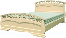 Кровать Грация-1 из массива сосны 1400*2000 Слоновая кость в Оби - ob.katalogmebeli.com | фото 21