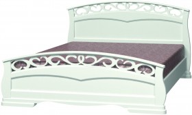 Кровать Грация-1 из массива сосны 1600*2000 Белый античный в Оби - ob.katalogmebeli.com | фото 5