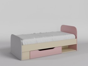 Кровать Грэйси 1650х750 (Розовый/Серый/корпус Клен) в Оби - ob.katalogmebeli.com | фото