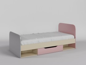 Кровать Грэйси 1950х950 (Розовый/Серый/корпус Клен) в Оби - ob.katalogmebeli.com | фото