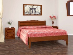 Кровать Карина-7 из массива сосны 1600*2000 Орех в Оби - ob.katalogmebeli.com | фото