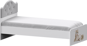 Кровать Каспер с мягкой спинкой и фотопечатью (800х1900) Белый в Оби - ob.katalogmebeli.com | фото 1