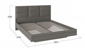 Кровать «Либерти» с мягким изголовьем Хадсон/Ткань Грей/1600 в Оби - ob.katalogmebeli.com | фото 2