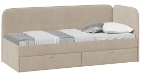 Кровать «Молли» с мягкой обивкой (900) тип 1 (Микровелюр Scandi Cream 03) в Оби - ob.katalogmebeli.com | фото