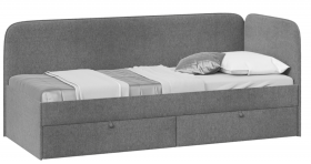 Кровать «Молли» с мягкой обивкой (900) тип 1 (Микровелюр Scandi Graphite 22) в Оби - ob.katalogmebeli.com | фото