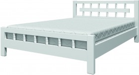 Кровать Натали-5 из массива сосны 1600*2000 Белый античный в Оби - ob.katalogmebeli.com | фото