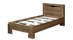 Кровать одинарная 33.07 с настилом "Лючия" (ш. 900)/(кейптаун / венге / белый) в Оби - ob.katalogmebeli.com | фото