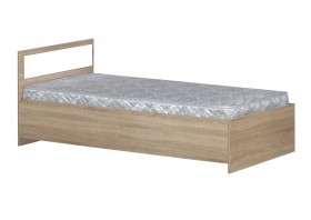 Кровать одинарная 900-2 без матраса (прямые спинки) Дуб Сонома в Оби - ob.katalogmebeli.com | фото 1