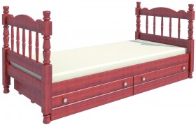 Кровать одинарная Аленка из массива сосны 800*1890 Орех в Оби - ob.katalogmebeli.com | фото 2