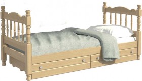 Кровать одинарная Аленка из массива сосны 800*1890 Сосна в Оби - ob.katalogmebeli.com | фото