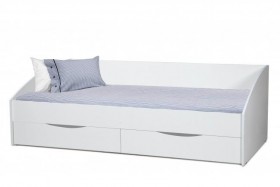 Кровать одинарная "Фея - 3" (симметричная) New/(белый / белый / ДВПО: белый) в Оби - ob.katalogmebeli.com | фото