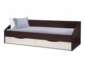 Кровать одинарная "Фея - 3" (симметричная) New (венге / вудлайн кремовый / ДВПО: белый) в Оби - ob.katalogmebeli.com | фото 1