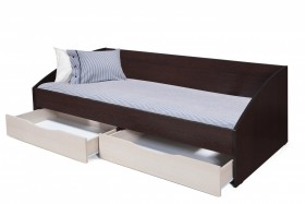 Кровать одинарная "Фея - 3" (симметричная) New (венге / вудлайн кремовый / ДВПО: белый) в Оби - ob.katalogmebeli.com | фото 3