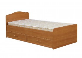 Кровать одинарная с ящиками 800-1 без матраса (круглые спинки) Вишня Оксфорд в Оби - ob.katalogmebeli.com | фото 1