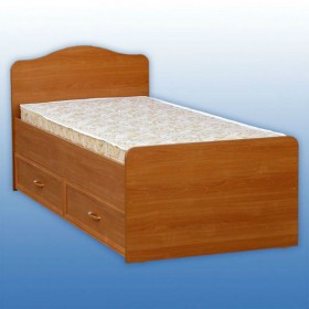 Кровать одинарная 800-2 без матраса (прямые спинки) Дуб Сонома в Оби - ob.katalogmebeli.com | фото 2