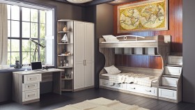 Кровать с 2-мя ящиками «Прованс» (Дуб Сонома трюфель/Крем) в Оби - ob.katalogmebeli.com | фото 3
