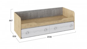 Кровать с 2 ящиками Мегаполис Бунратти/Белый в Оби - ob.katalogmebeli.com | фото 3