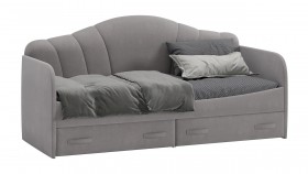 Кровать с мягкой спинкой и ящиками «Сабрина» 900 Светло-серый в Оби - ob.katalogmebeli.com | фото