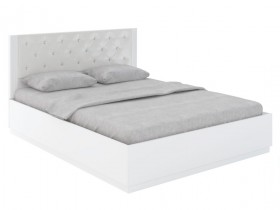Кровать с ПМ М25 Спальня Тиффани (белый текстурный) в Оби - ob.katalogmebeli.com | фото