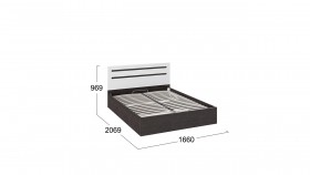 Кровать с подъемным механизмом «Фьюжн» Белый глянец/Венге Линум в Оби - ob.katalogmebeli.com | фото 3