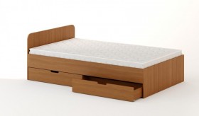 Кровать с ящиками 1200 (Бук темный) в Оби - ob.katalogmebeli.com | фото