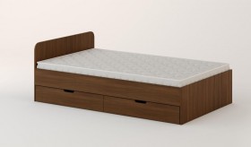 Кровать с ящиками 1200 (Орех темный) в Оби - ob.katalogmebeli.com | фото