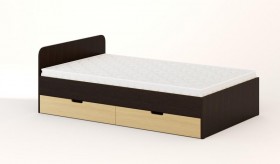 Кровать с ящиками 1200 (Венге/Беленый дуб) в Оби - ob.katalogmebeli.com | фото 1