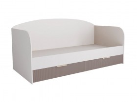 Кровать с ящиками ДКД 2000.1 Лавис (Белый софт/Грей софт/корпус Белый) в Оби - ob.katalogmebeli.com | фото