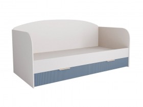 Кровать с ящиками ДКД 2000.1 Лавис (Белый софт/Лазурь софт/корпус Белый) в Оби - ob.katalogmebeli.com | фото