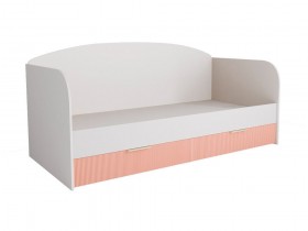 Кровать с ящиками ДКД 2000.1 Лавис (Белый софт/Персик софт/корпус Белый) в Оби - ob.katalogmebeli.com | фото 1
