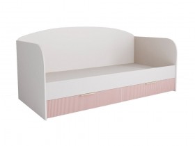 Кровать с ящиками ДКД 2000.1 Лавис (Белый софт/Роза/корпус Белый) в Оби - ob.katalogmebeli.com | фото