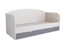 Кровать с ящиками ДКД 2000.1 Лавис (Белый софт/Серый Эмалит/корпус Белый) в Оби - ob.katalogmebeli.com | фото