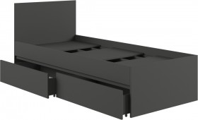 Кровать с ящиками К0.9М Мадера Графит в Оби - ob.katalogmebeli.com | фото 3