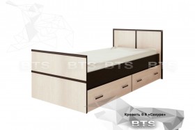 Кровать Сакура с настилом и ящиками 0,9 (Венге/Лоредо) в Оби - ob.katalogmebeli.com | фото 1