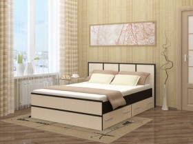 Кровать Сакура с настилом и ящиками 0,9 (Венге/Лоредо) в Оби - ob.katalogmebeli.com | фото 2