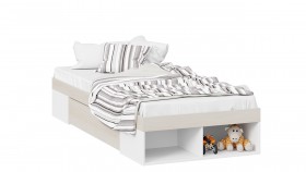 Кровать «Сканди» с ящиком Дуб Гарден/Белый в Оби - ob.katalogmebeli.com | фото