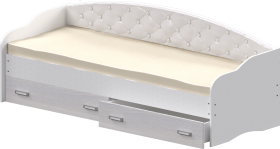 Кровать Софа-7 с мягкой спинкой (800х1900) Белый в Оби - ob.katalogmebeli.com | фото