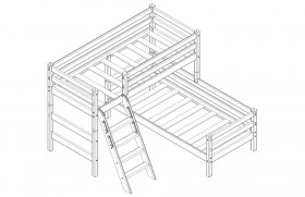 Кровать Соня вариант 8 угловая с наклонной лестницей Белый полупрозрачный в Оби - ob.katalogmebeli.com | фото 3
