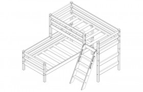 Кровать Соня вариант 8 угловая с наклонной лестницей Белый полупрозрачный в Оби - ob.katalogmebeli.com | фото 4