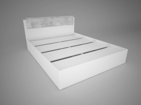 Кровать 1,4м СОРРЕНТО (Белый/Рамбла) в Оби - ob.katalogmebeli.com | фото